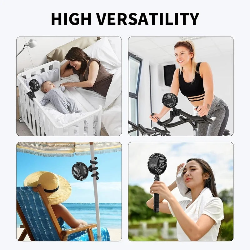 Baby Stroller Fan Rechargeable Battery Operated Portable USB Fan Mini Handheld Clip on Fan for Car Seat Crib Stroller Accessorie