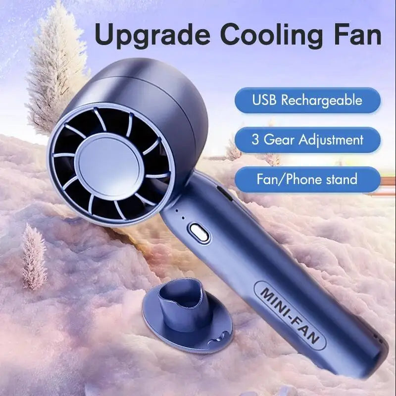 Portable Hand Fan Air Fan Cooler Outdoor Electric Fan Portable Air Conditioner Mini Cooler Cooling USB Rechargeable Cold Fan