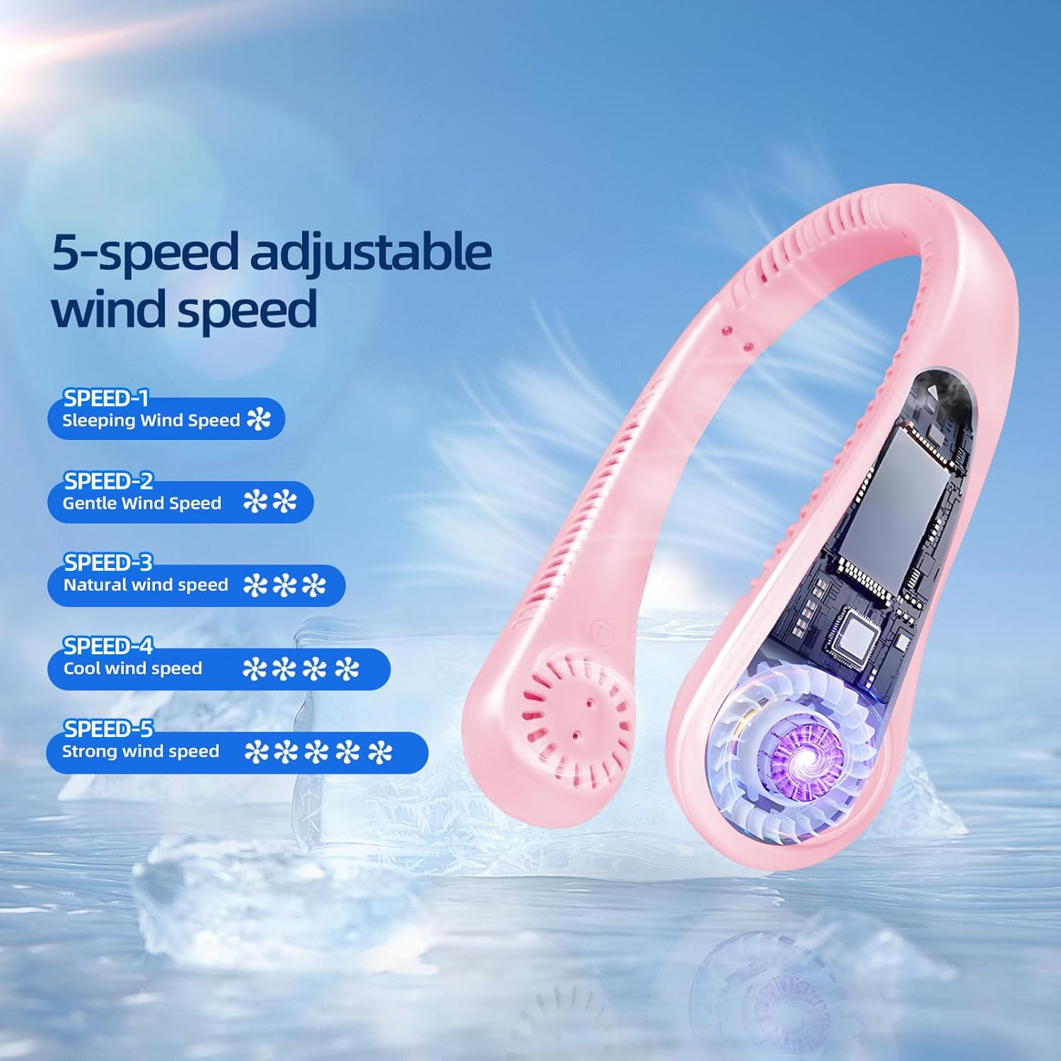 NeckBreeze™️- מאוורר צוואר נייד לקירור מרענן ונוחות בכל מקום