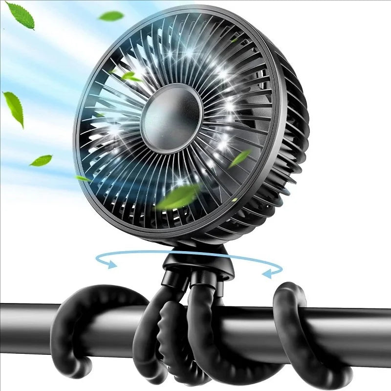 Baby Stroller Fan Rechargeable Battery Operated Portable USB Fan Mini Handheld Clip on Fan for Car Seat Crib Stroller Accessorie